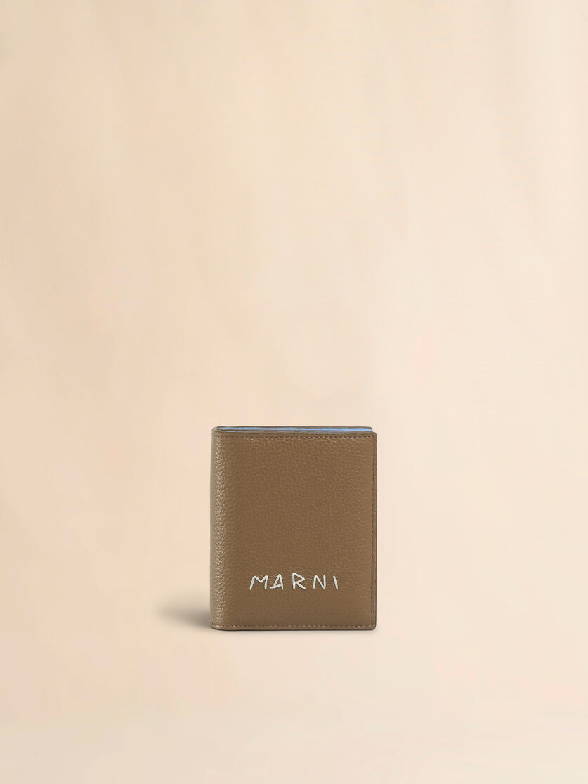 Black leather zip-around bifold wallet with Marni Mending - Wallets - Image 1