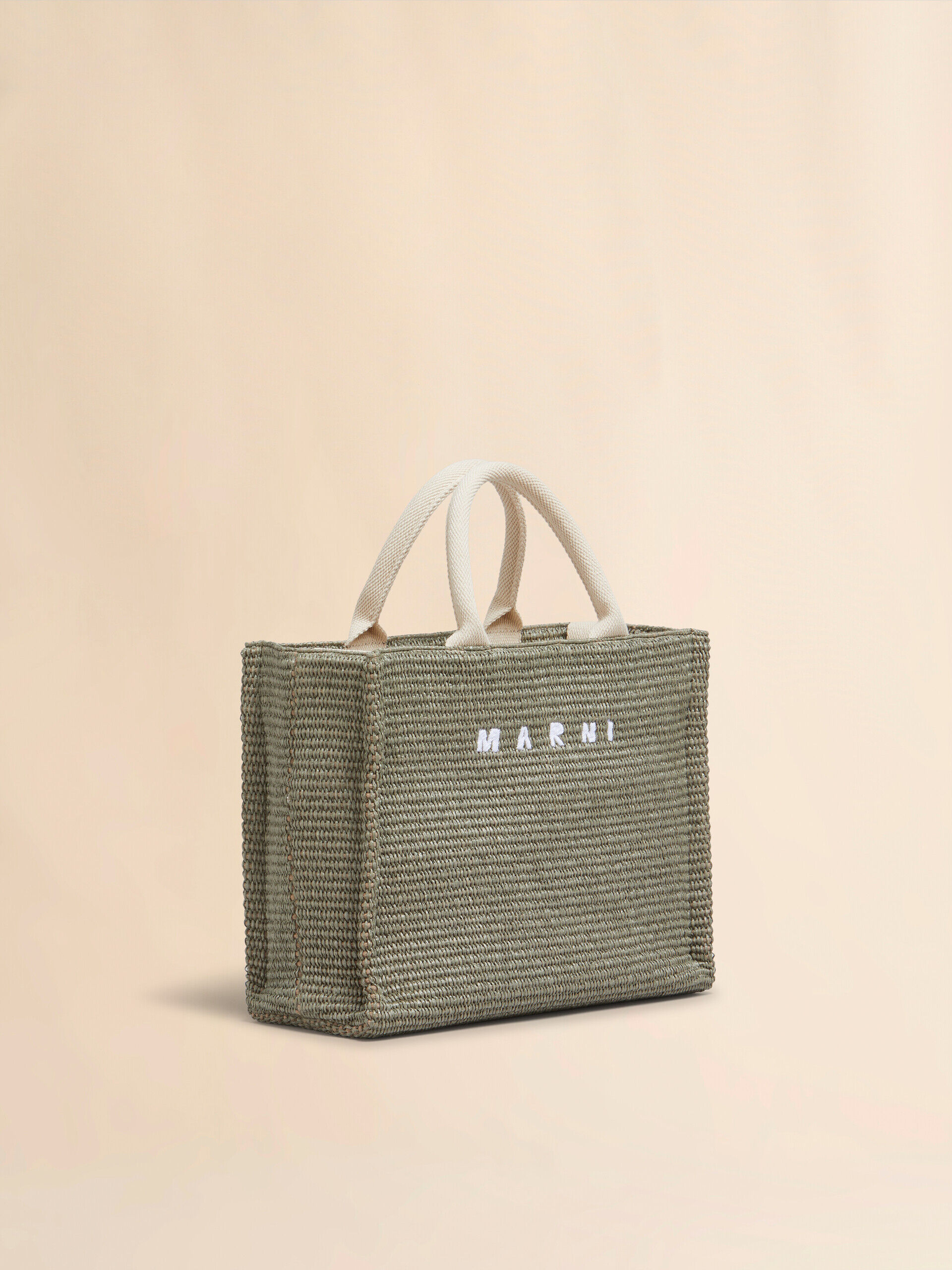 グリーン ラフィアエフェクトスモールトートバッグ | Marni