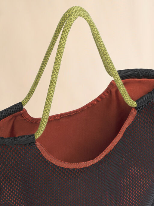 ブラウン＆ブラック ナイロン製 Modulus トートバッグ - ショッピングバッグ