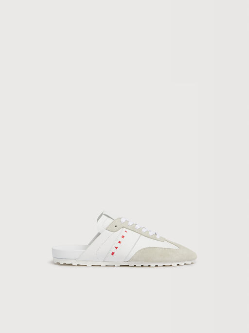 White nappa leather and suede Softy Soccer slip-on sneaker - Sneakers