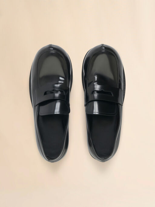 Mocassins New Wave en cuir noir - Chaussures à Lacets