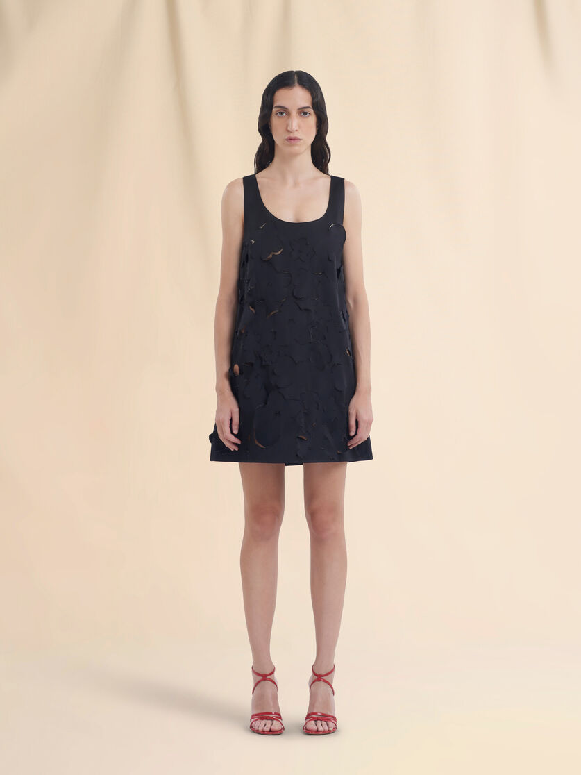 Flared duchess satin dress with cut out detail - Dresses - Image 2