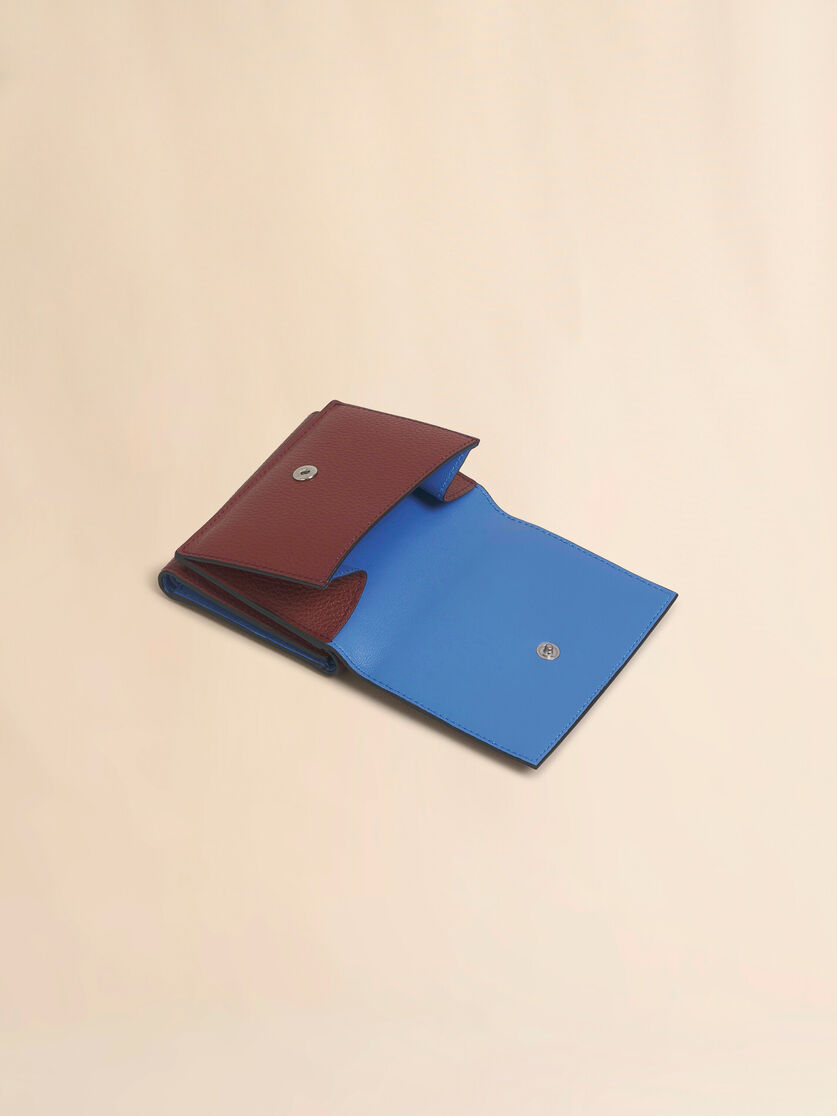 Black leather trifold wallet with Marni Mending embroidery - Wallets - Image 5