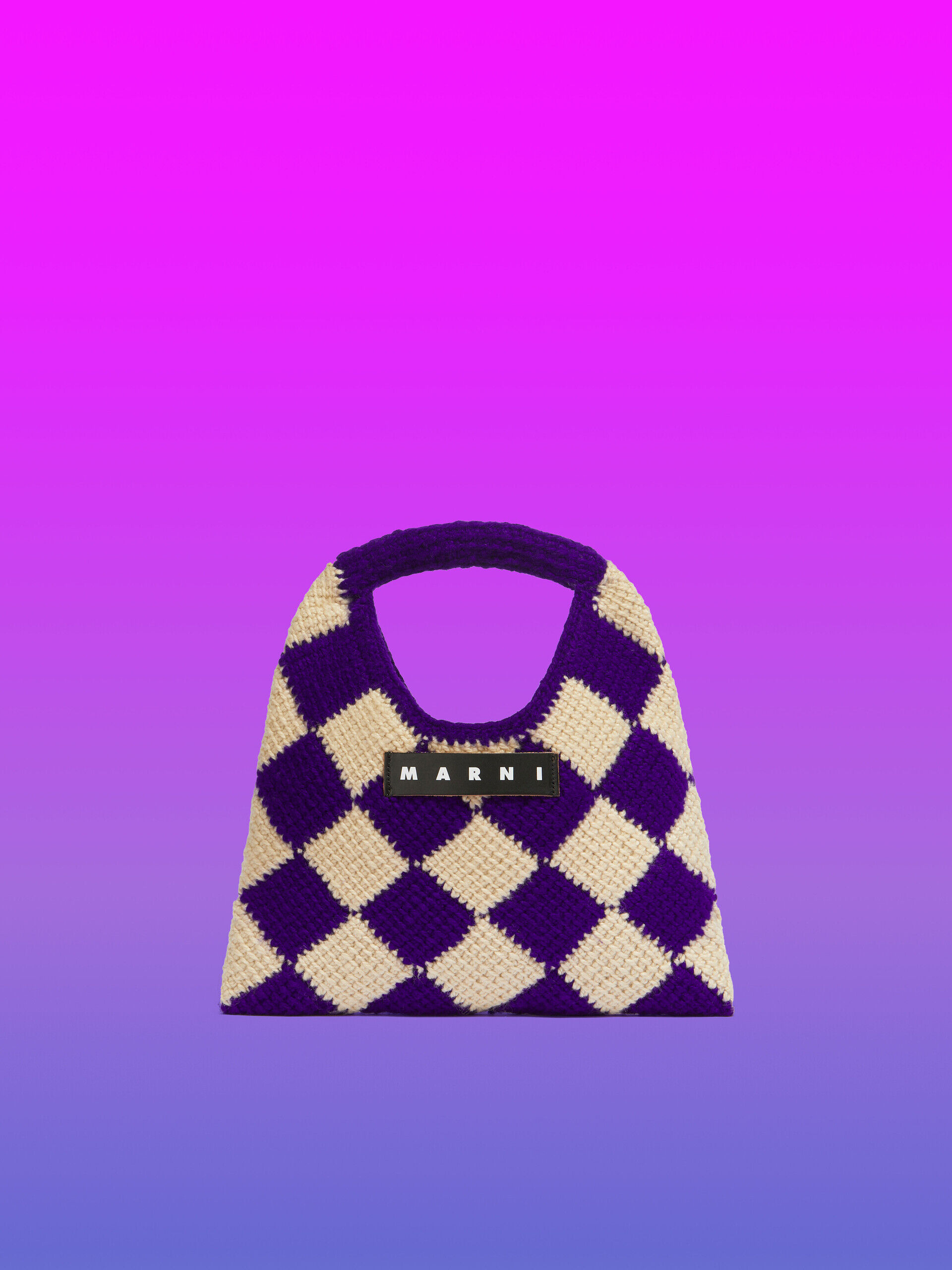 イエロー&ブルー MARNI MARKET DIAMOND テックウールバッグ