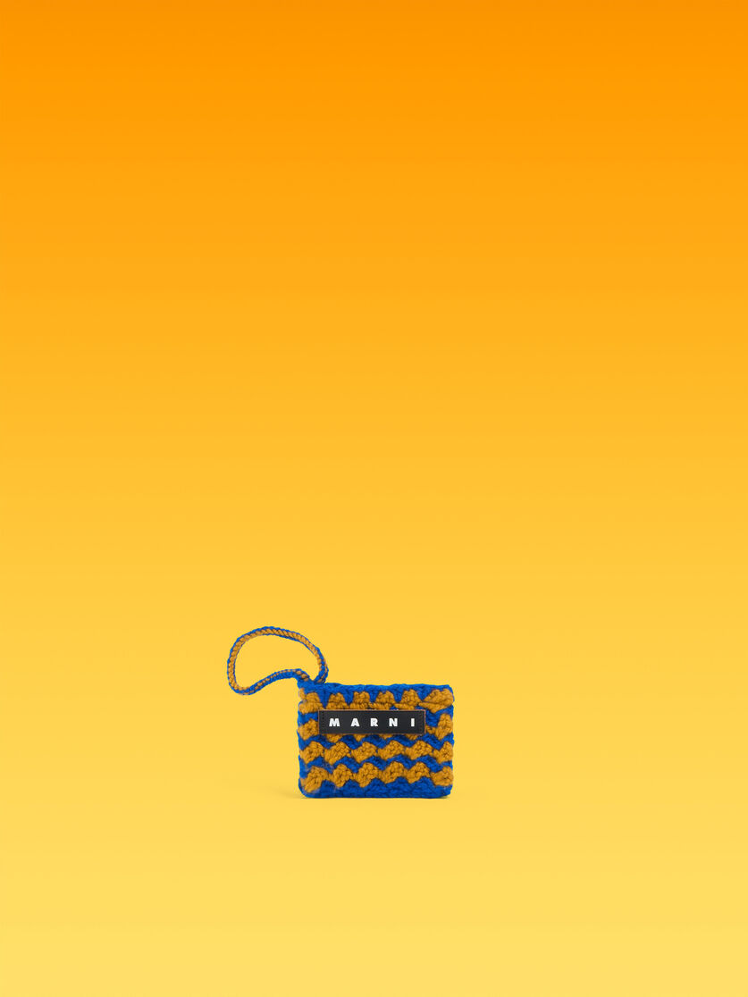 Mini-pochette Marni Market Chessboard noire réalisée au crochet - Accessoires - Image 1