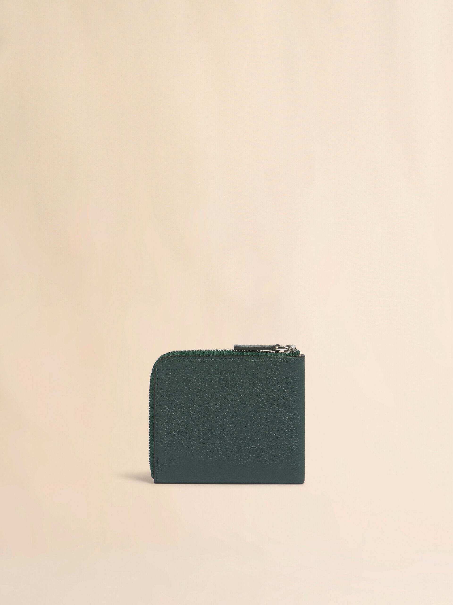 MARNI ラウンドジップ 長財布 グリーン⭐︎美品 ディープグリーン レザー製ラウンドファスナーウォレット、マルニメン