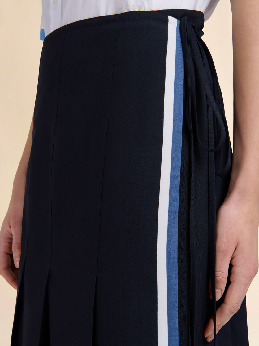 Deep blue wool wrap skirt - Skirts - Image 4