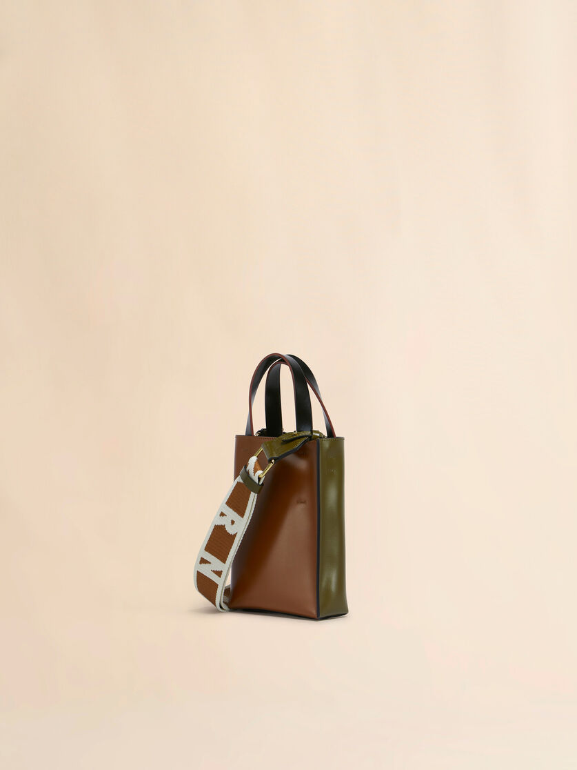 Deep green brown and black leather Museo nano bag - Shopping Bags - Image 3