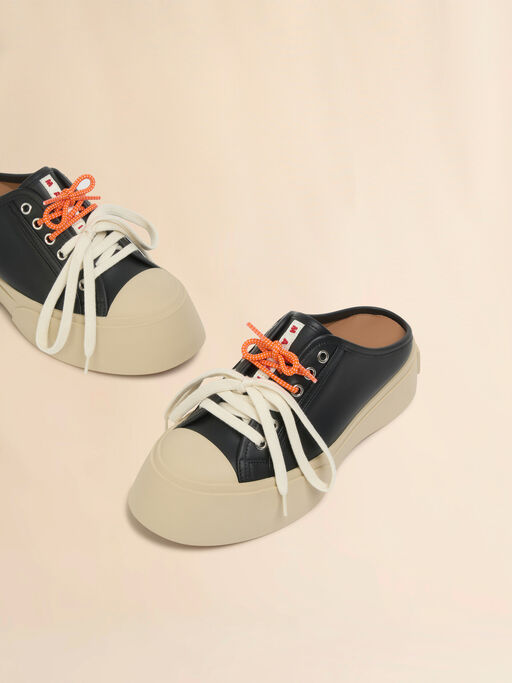 Basket sabot Pablo en cuir noir - Sneakers
