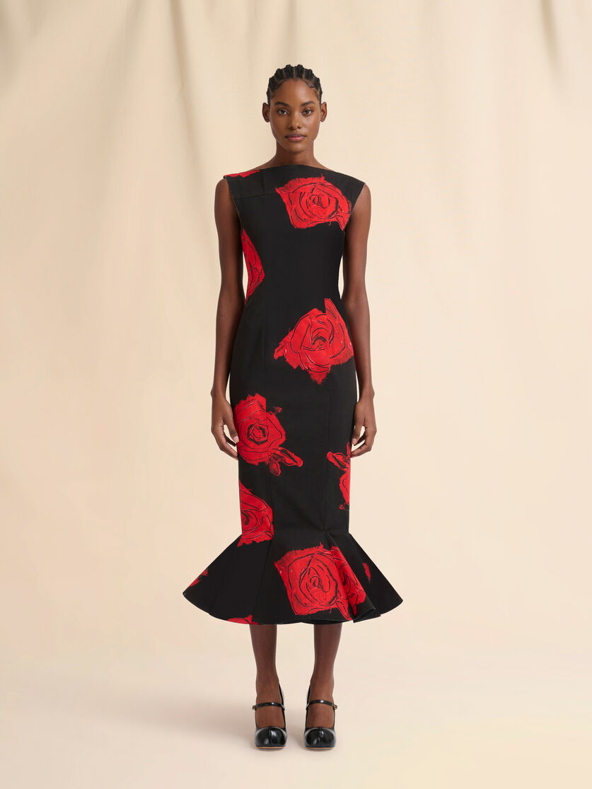 Robe en popeline noire avec imprimé Juno - Robes - Image 2