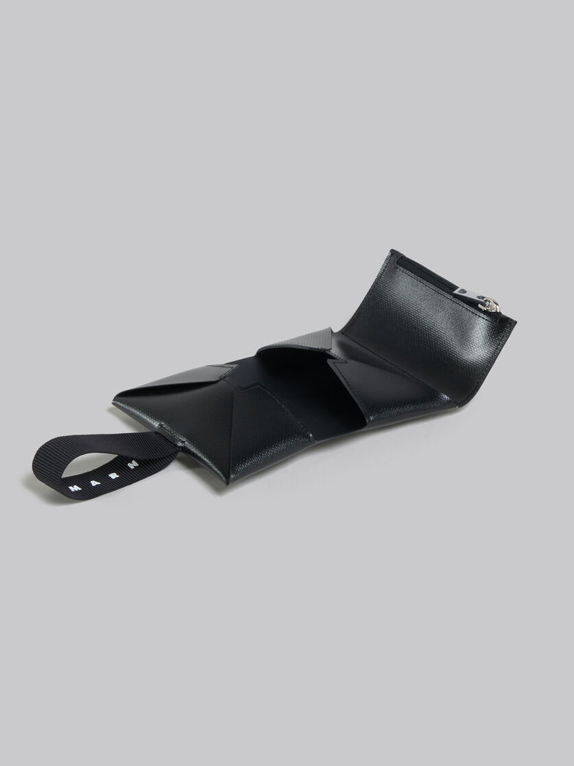 Black trifold wallet with logo strap - Wallets - Image 5