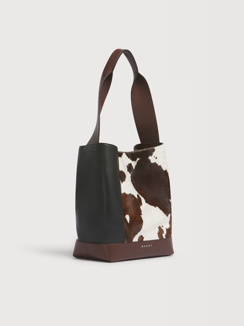 Brown, black and cow-print leather Pod 2.0 bag, Image 5