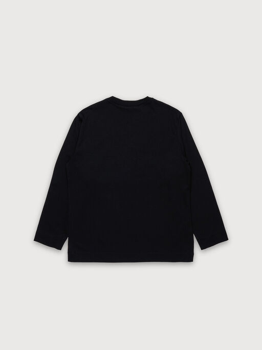 Black cotton long-sleeved T-shirt with bold Marni logo - T-shirts