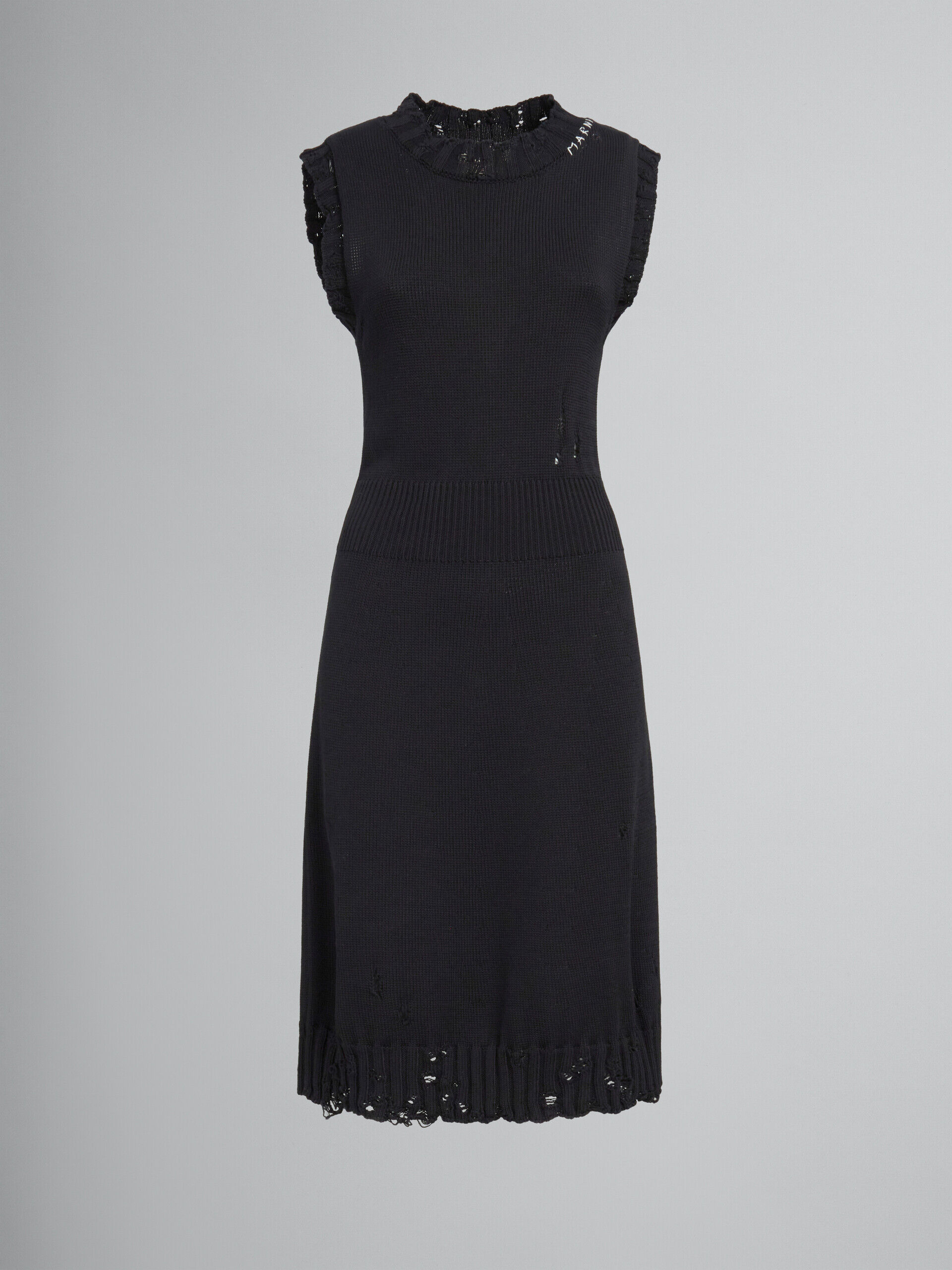 ブラック ディシュベルドコットン製ニットドレス | Marni
