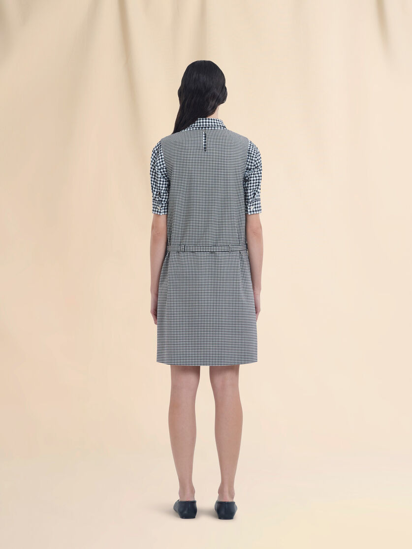 슬리브리스 울 블렌드 블랙 & 화이트 체크 드레스 - 드레스 - Image 3
