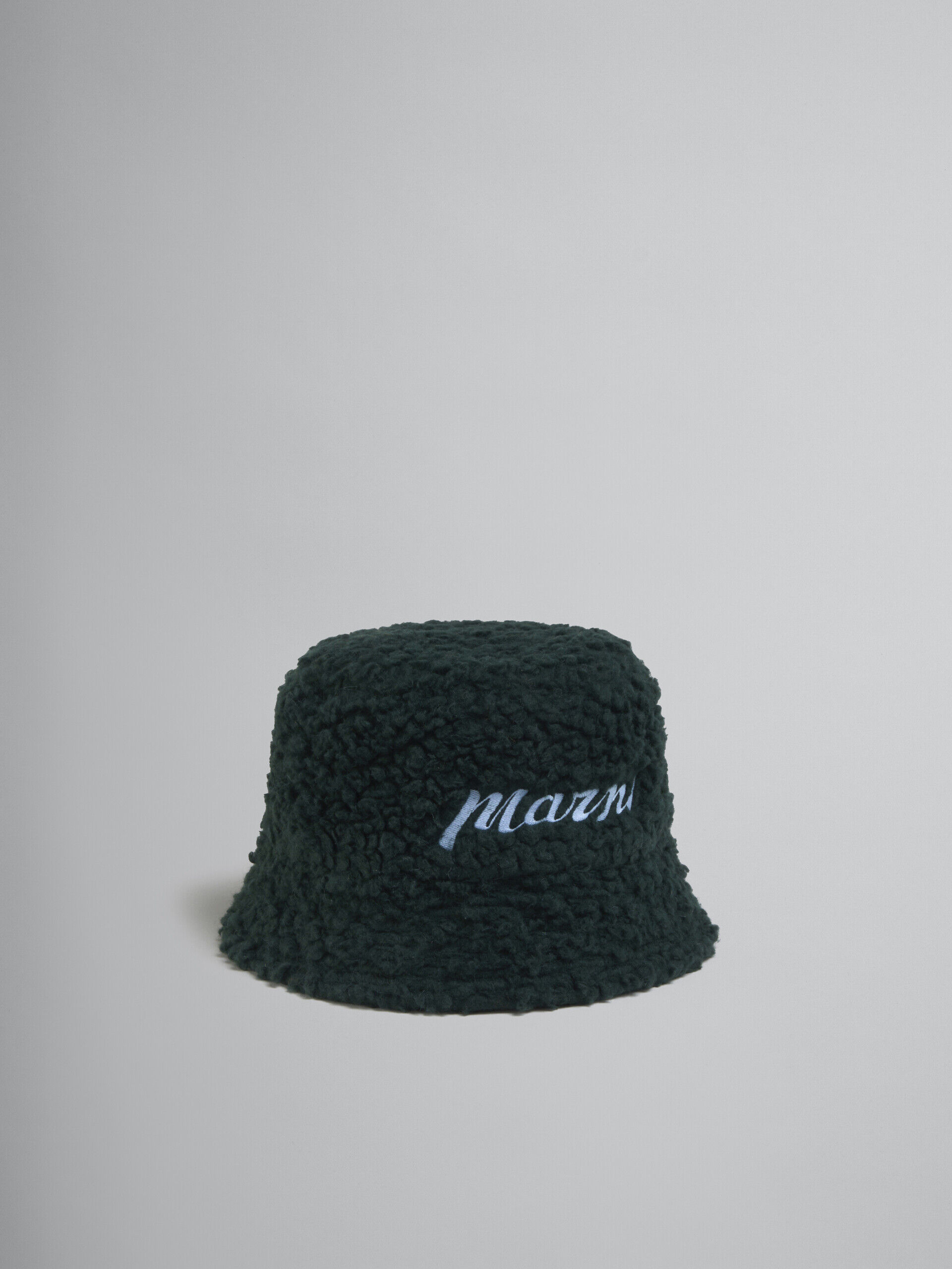 Green teddy bucket hat with embroidered logo | Marni