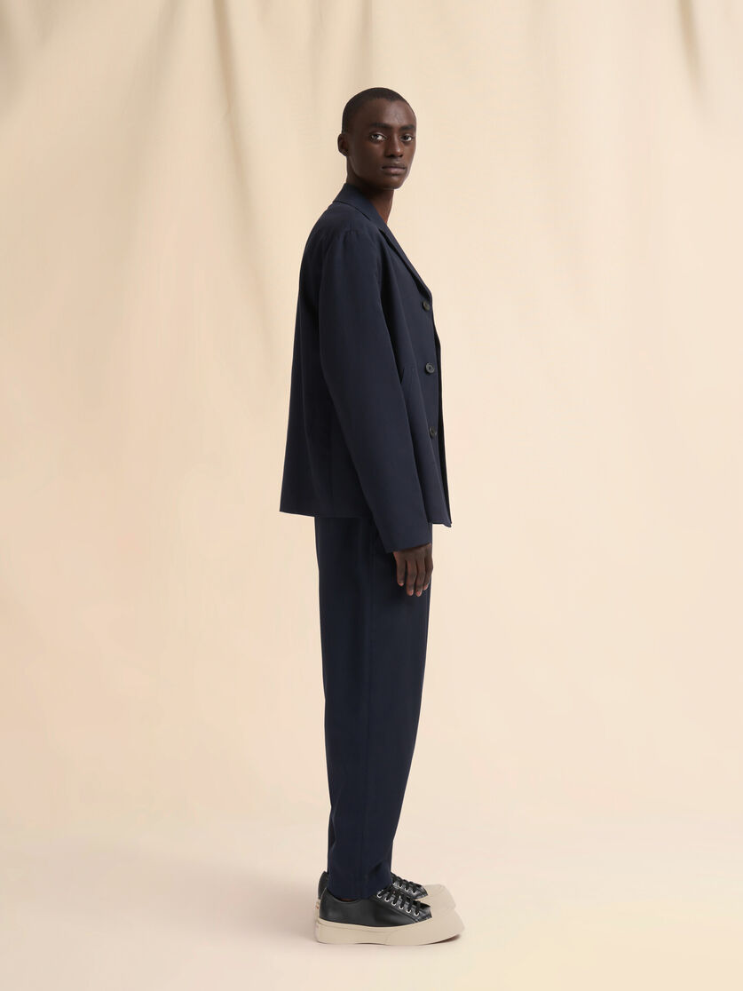 Cropped trousers in cool wool with drawstring at the waist - Pants - Image 5