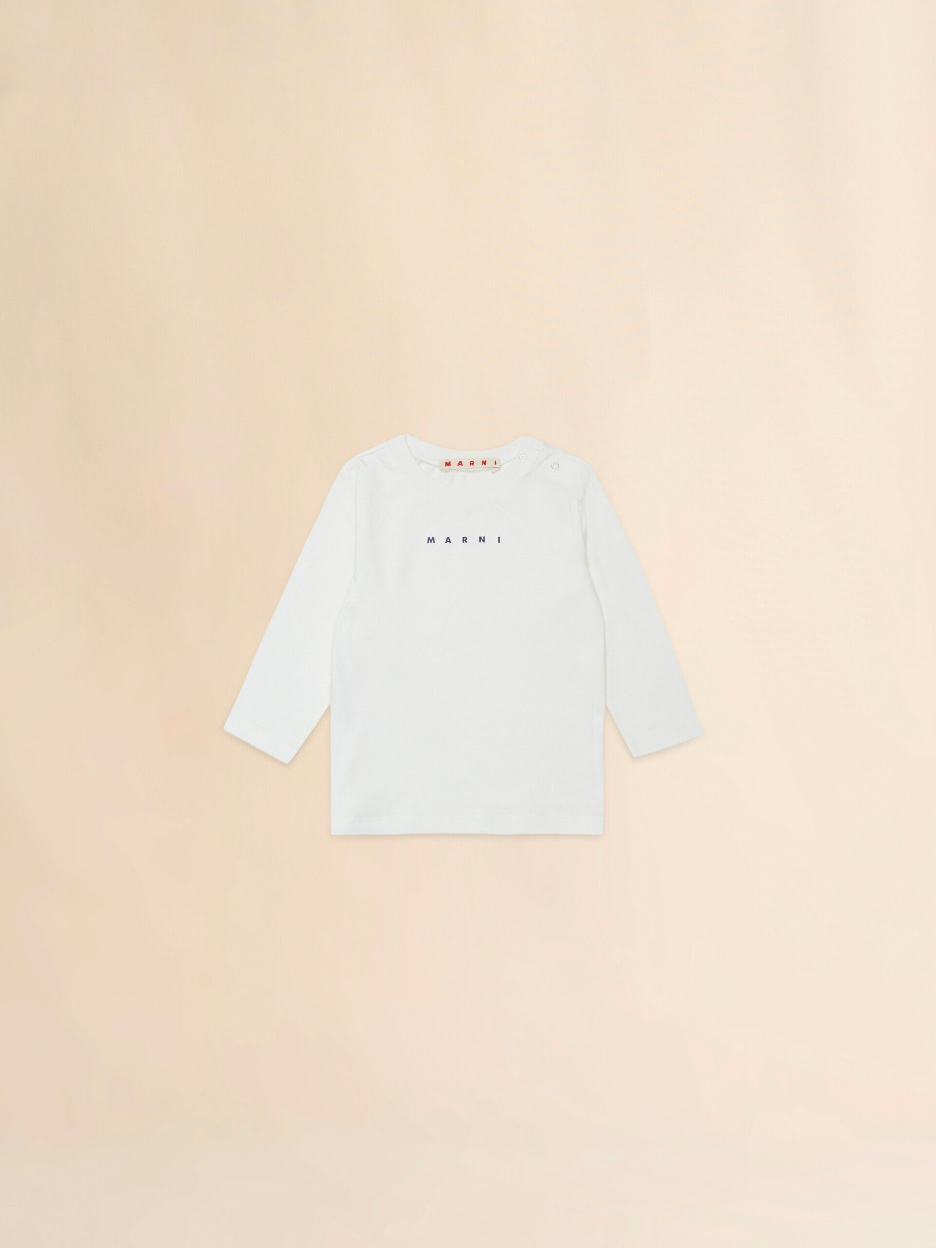 MARNI ホワイト ロゴ Tシャツ 48サイズ White organic cotton T-shirt with Mini logo Marni | Marni