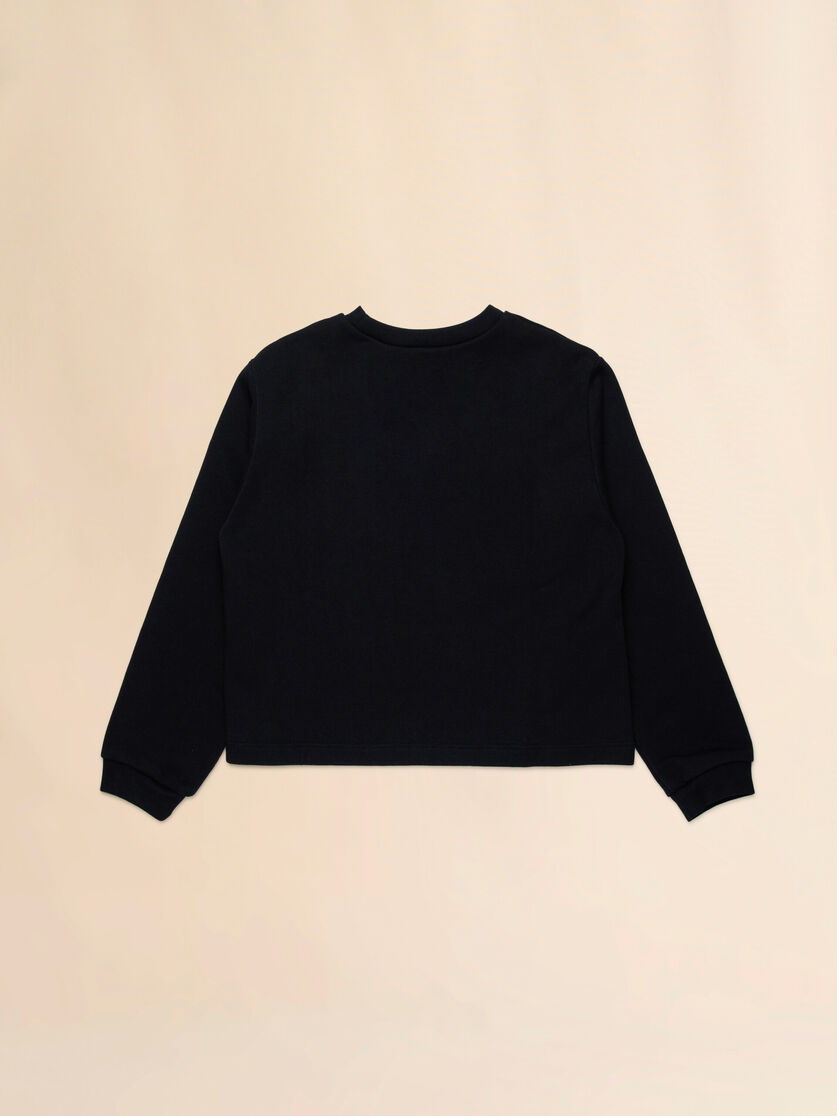 Black cotton sweatshirt with watercolour patch - Sweaters - Image 2