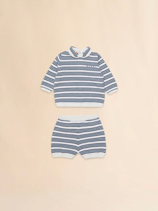Off-white and blue striped wool co-ord - Pants