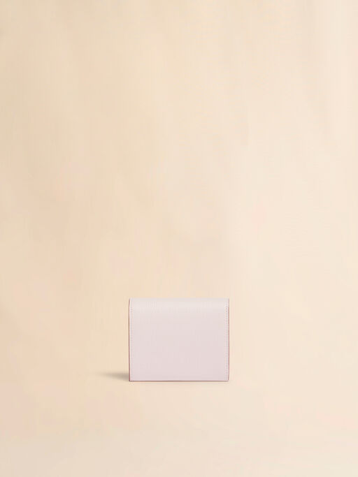 ピンク レザー製フラップカードホルダー、マルニメンディング入り - 財布