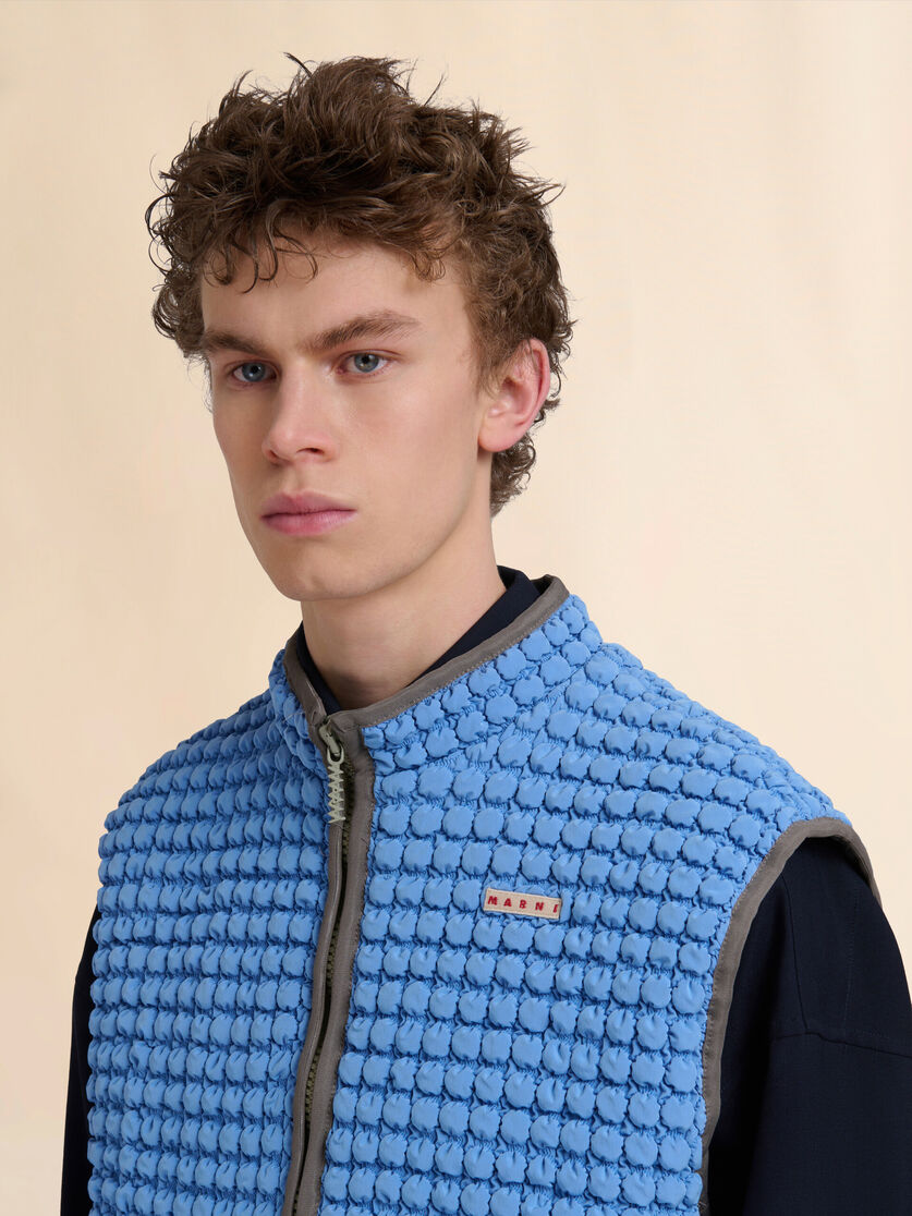 Blaue Weste aus Nylon mit Rüscheneffekt - Weste - Image 4