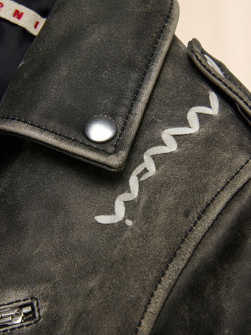 Black leather jacket with Marni Symbol - Jackets