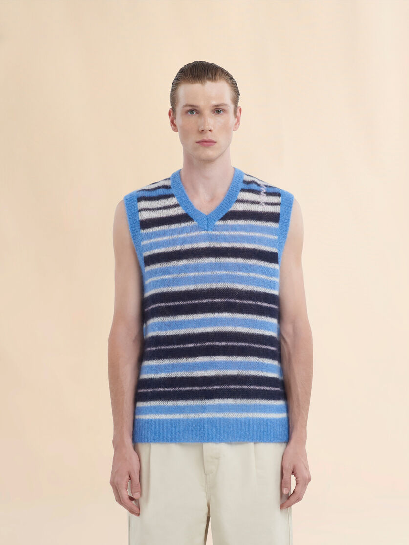Chaleco de mohair cepillado a rayas azul celeste - jerseys - Image 2