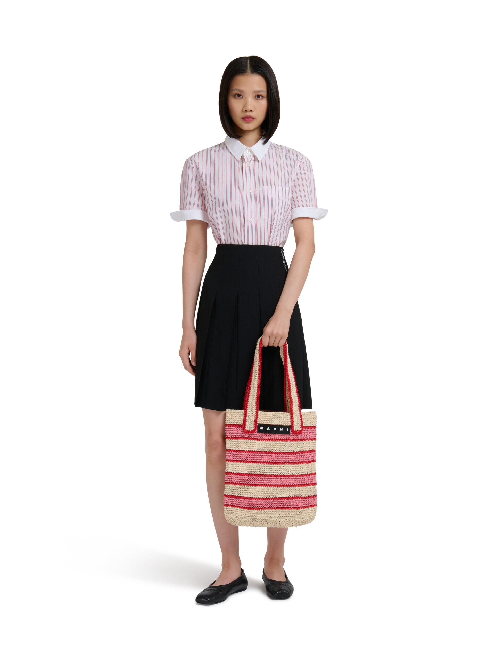 ブルー&レッド クロシェ製 MARNI MARKET FISHバッグ | Marni