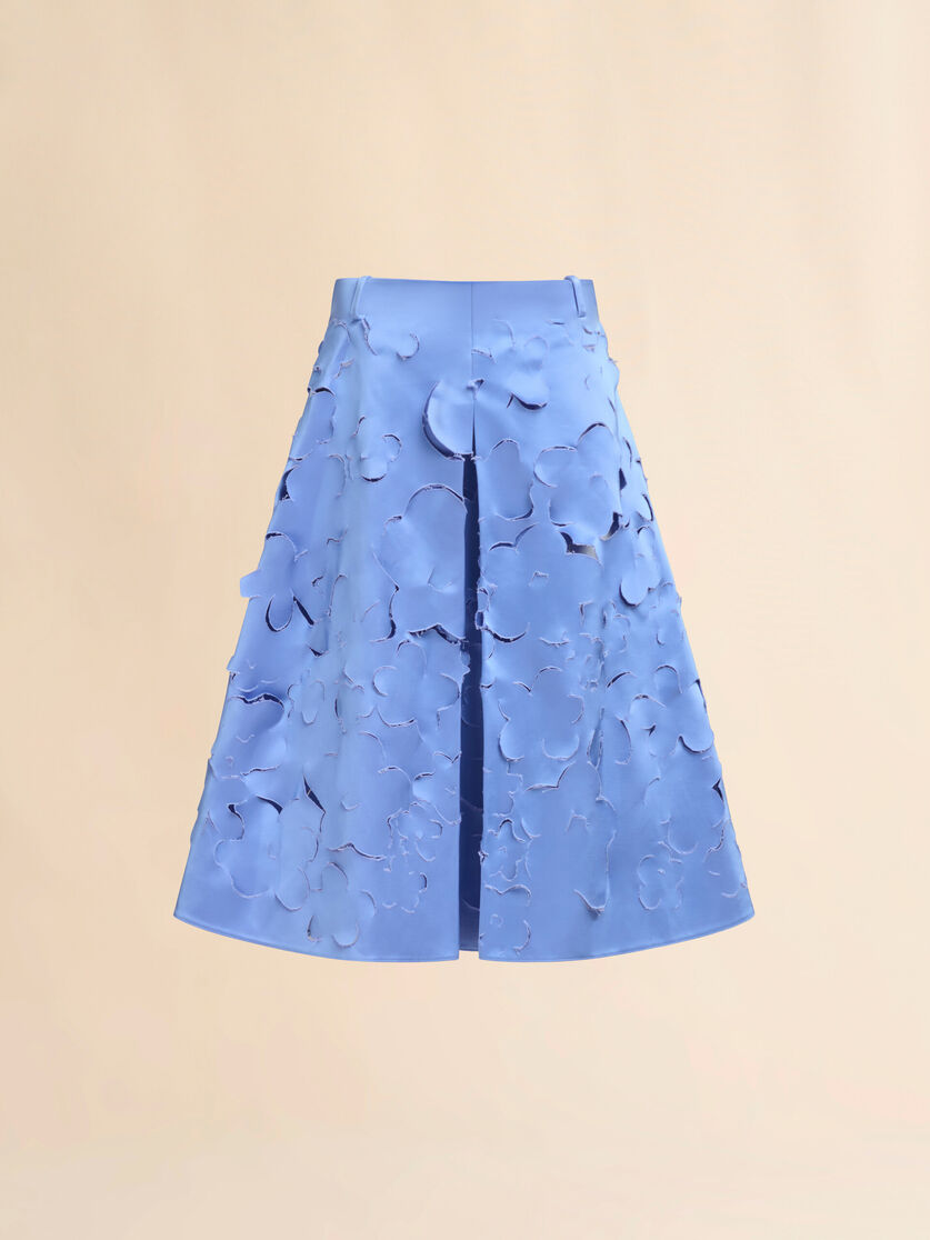 Indigo duchess silk flared skirt with cut-out details - Skirts - Image 1