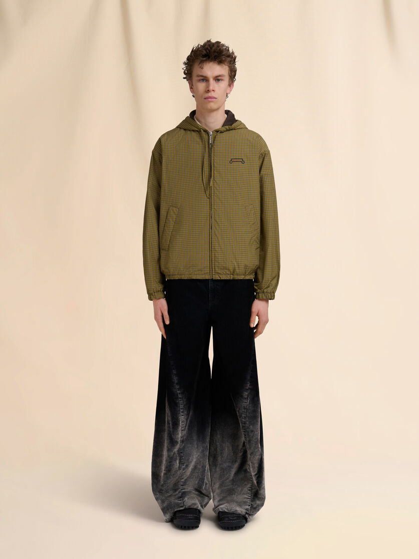 Yellow and black checked nylon jacket with Trunkaroo logo - Jackets - Image 2