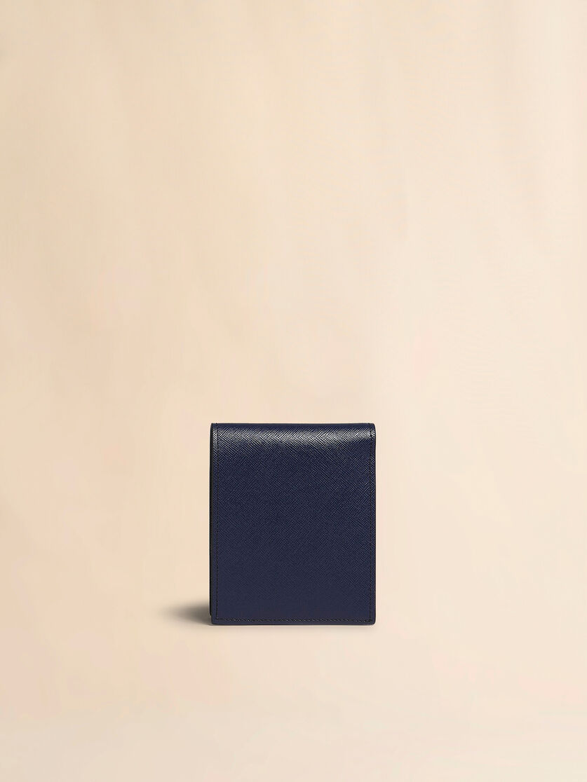 Blue and black saffiano leather bi-fold wallet - Wallets - Image 3