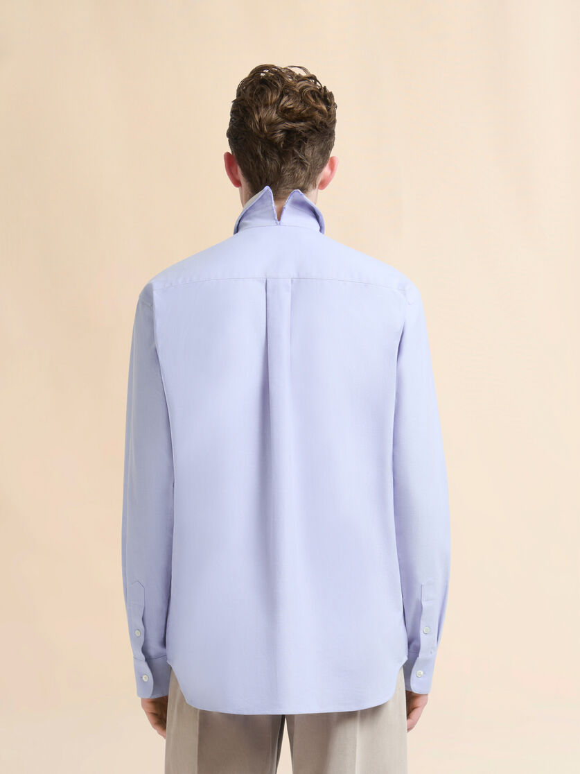 Blue cotton shirt with Marni Mending embroidery - Shirts - Image 3