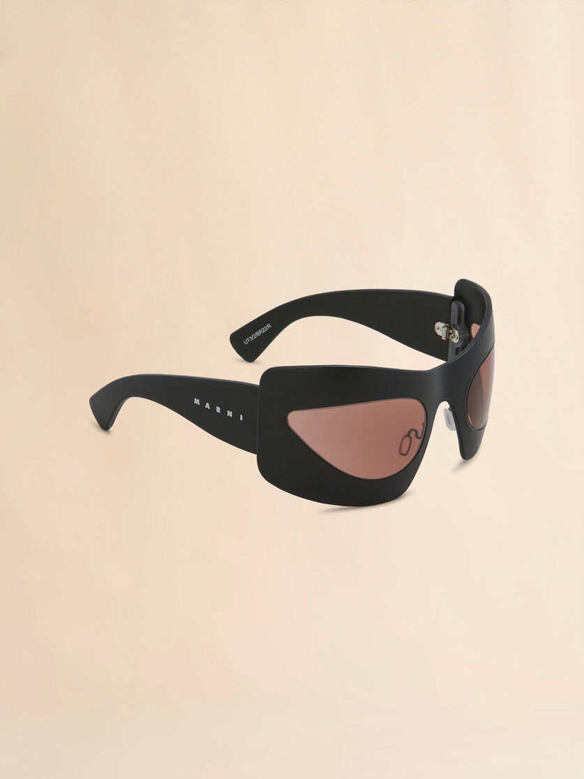 Karakum black leather sunglasses - Optical - Image 2