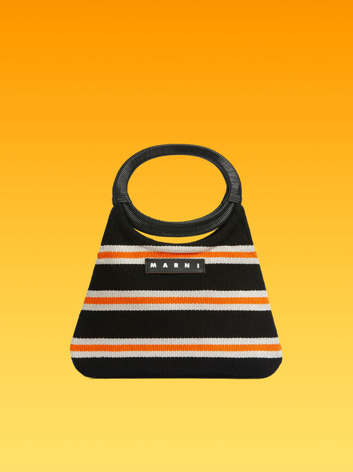 バニラ(ブラックペッパー)  MARNI MARKET BOAT BAG - ハンドバッグ