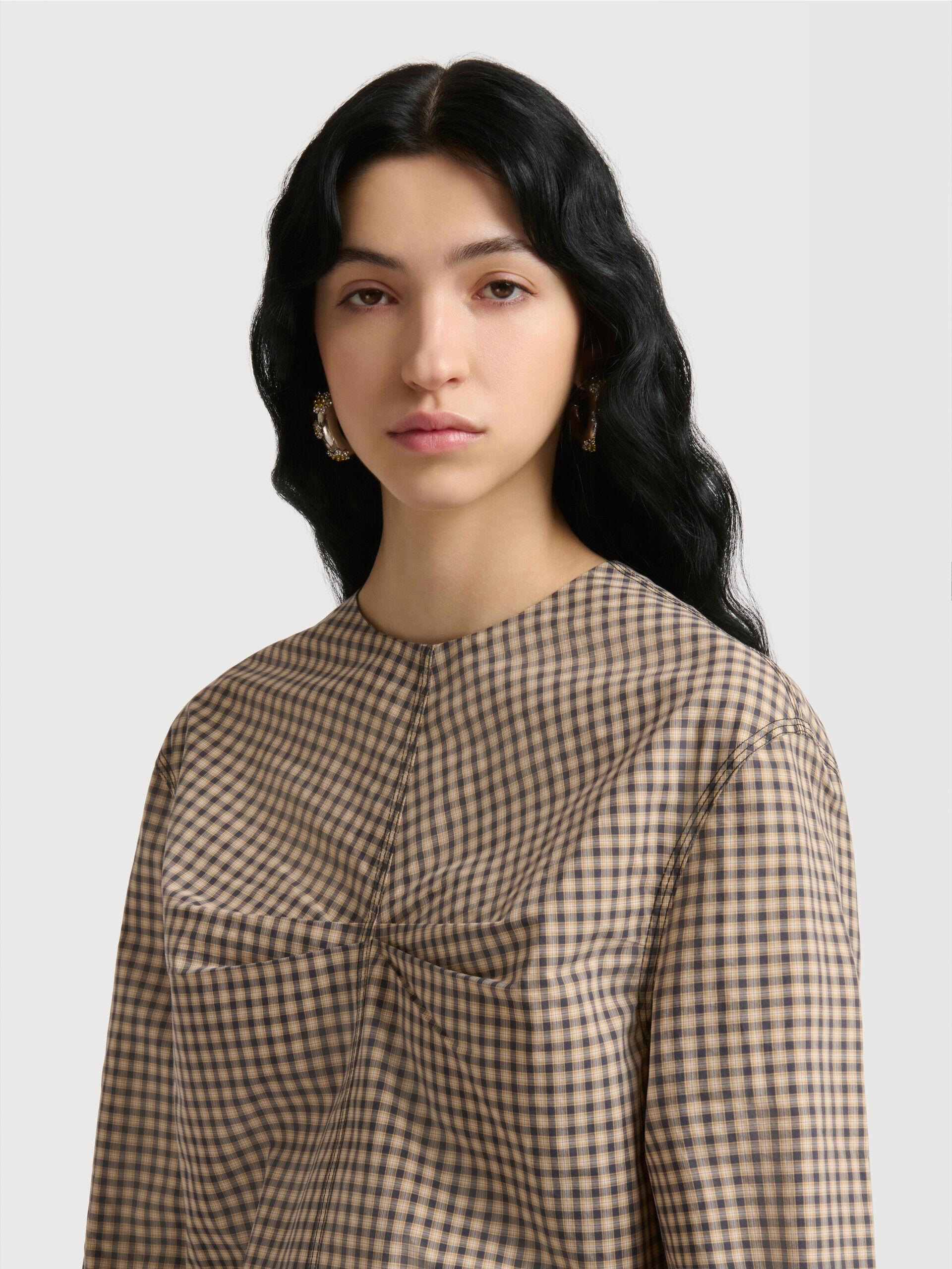 MARNIマルニ ブラウン 半袖 ギャザー入りシャツ ブラウス レディース トップス&シャツ｜公式オンラインストア | Marni