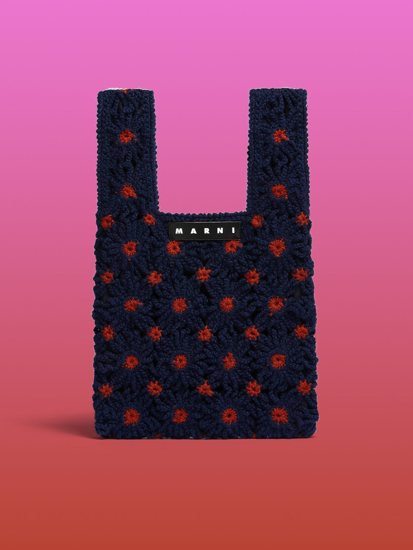 ホワイト&ブルー MARNI MARKET FISH クロシェバッグ - ハンドバッグ - Image 1