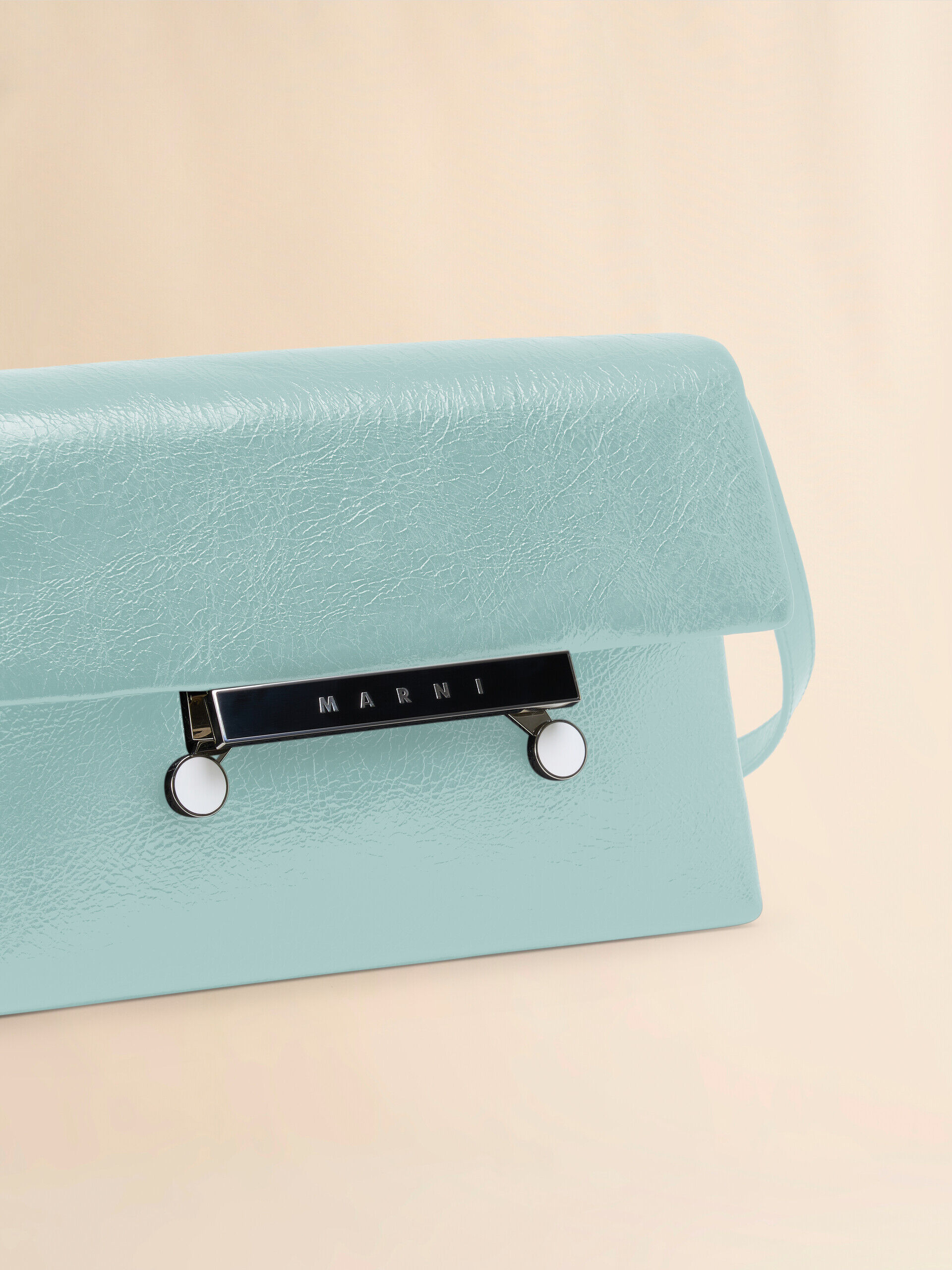 Green craquelé patent leather small Envelope bag | Marni