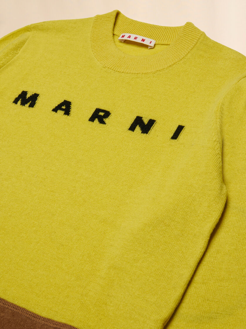 Yellow wool-nylon sweater with contrast hem - Knitwear - Image 3