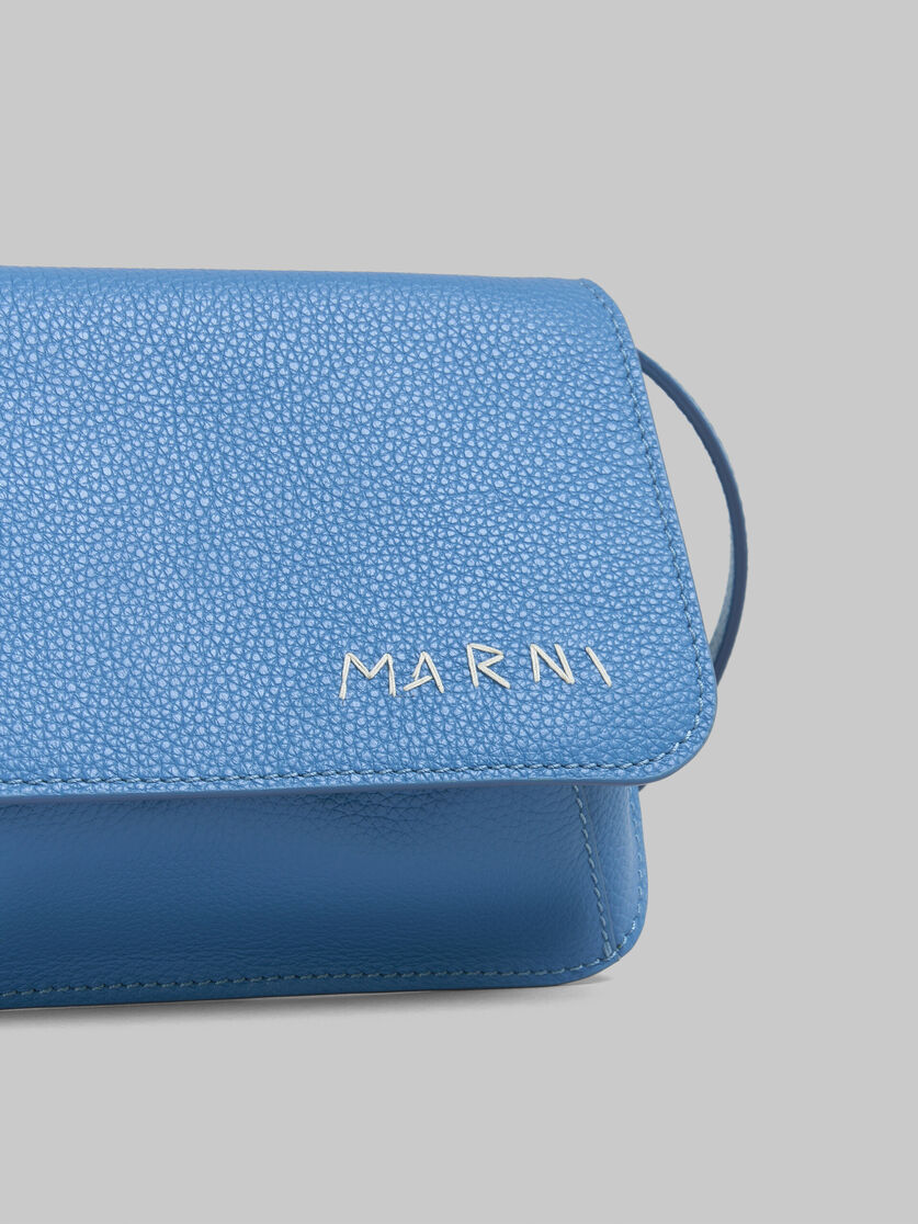 Blue leather shoulder bag with Marni mending - Pochettes - Image 5