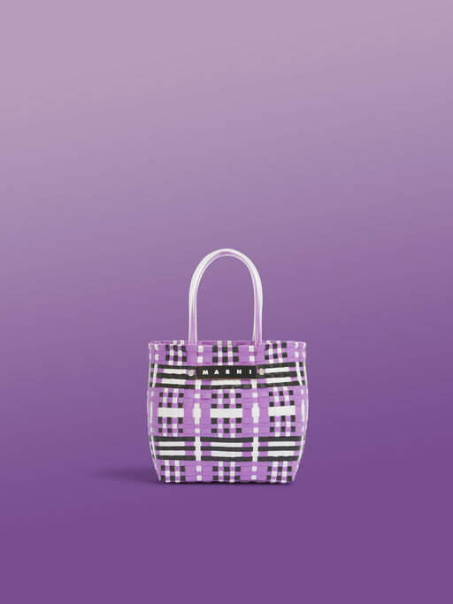 ダークバイオレット MARNI MARKET CHECK BASKET - ショッピングバッグ