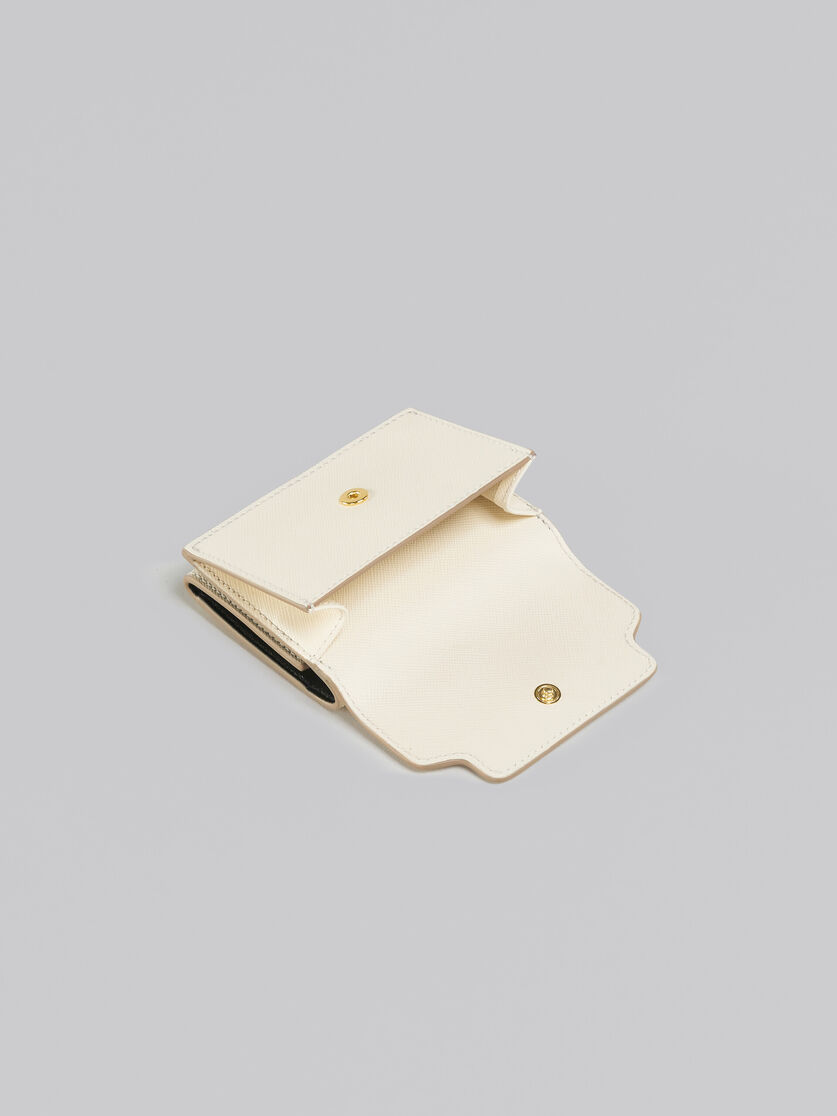 ブラック サフィアーノレザー製三つ折りウォレット - 財布 - Image 5