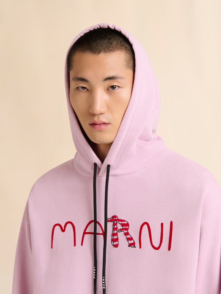 Marni Animal Alphabetロゴ ピンク コットンフーディ, Image 4