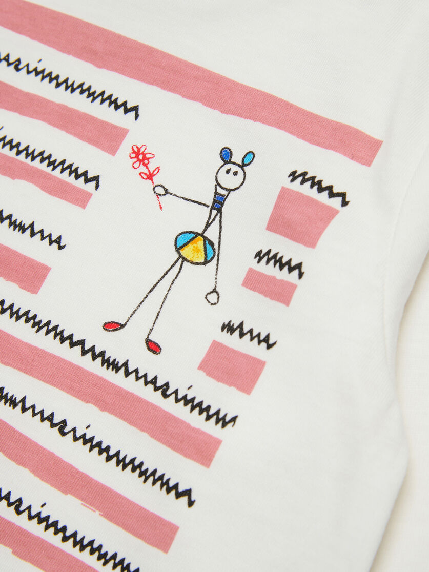 Off-white cotton long-sleeved T-shirt with Fiorellini/Stecchini print - T-shirts - Image 4
