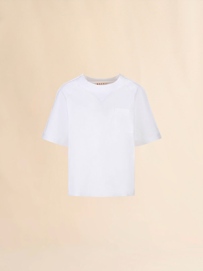 Pale peach cotton short-sleeve sweatshirt with Trunkaroo detail - T-shirts - Image 1