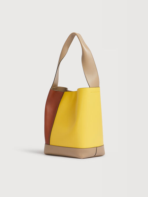 Yellow, brown and taupe leather Pod 2.0 bag - Shoulder Bags