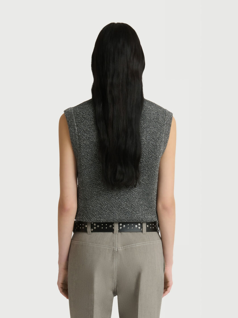 Grey wool vest with lurex detailing, Image 4