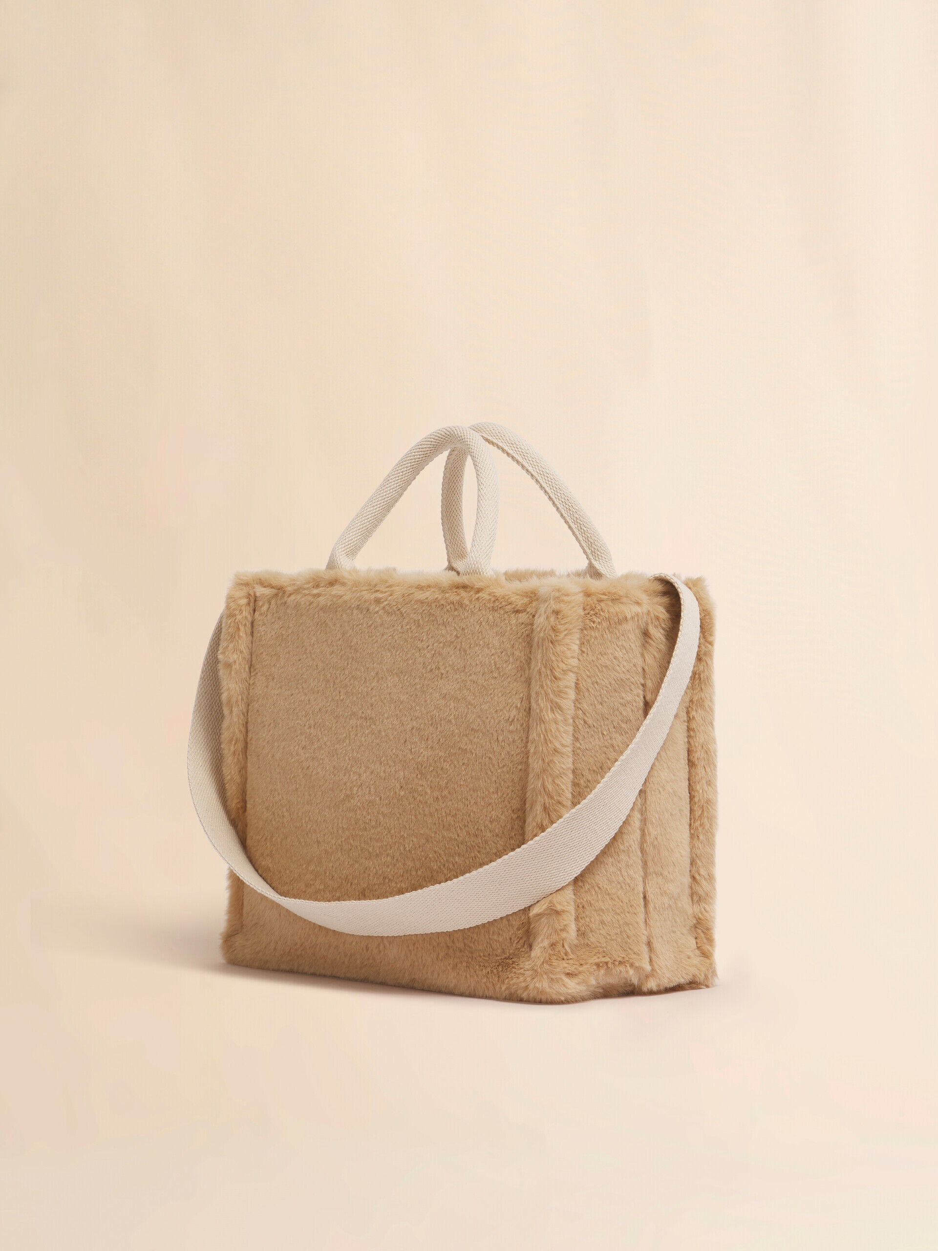 ベージュ フェイクファー製バスケットショッパー | Marni ベージュ フェイクファー製バスケットショッパー | Marni