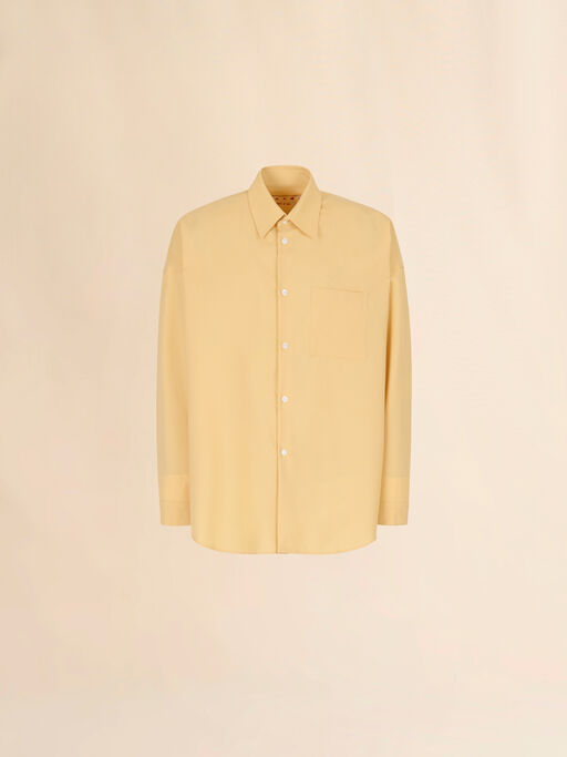 Yellow tropical wool long-sleeved shirt - Shirts