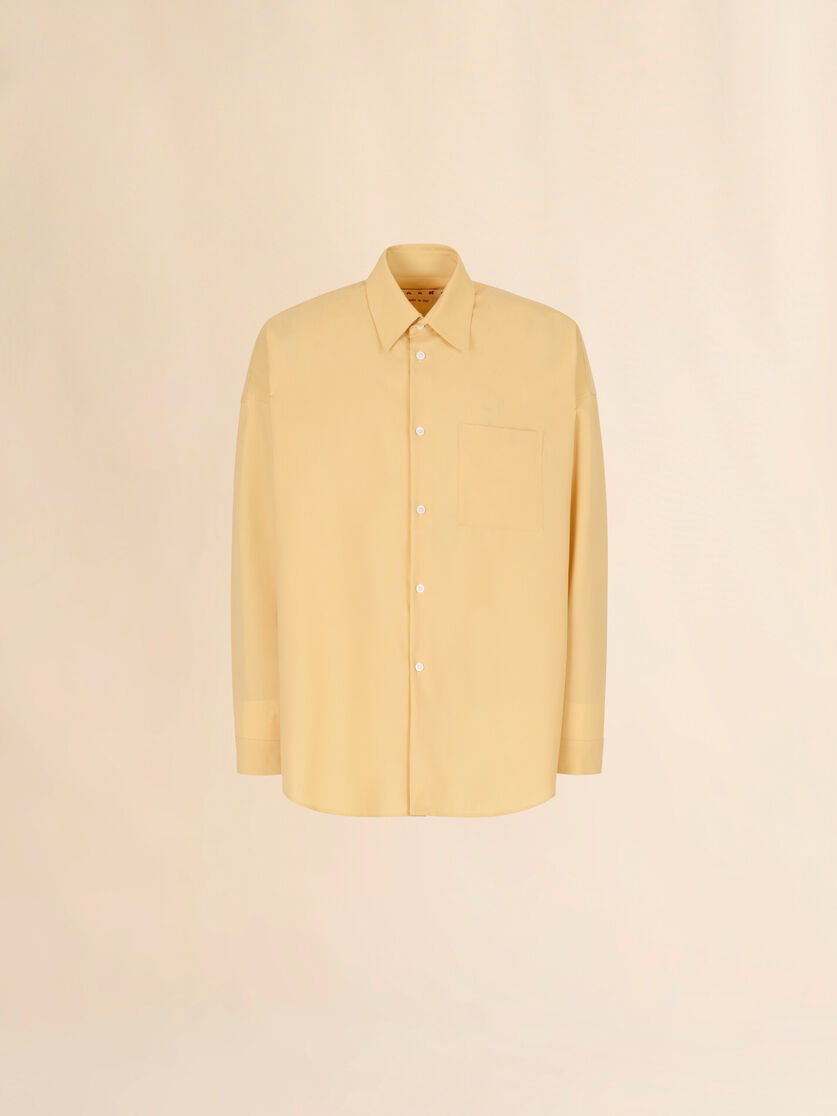 Yellow tropical wool long-sleeved shirt, Image 1